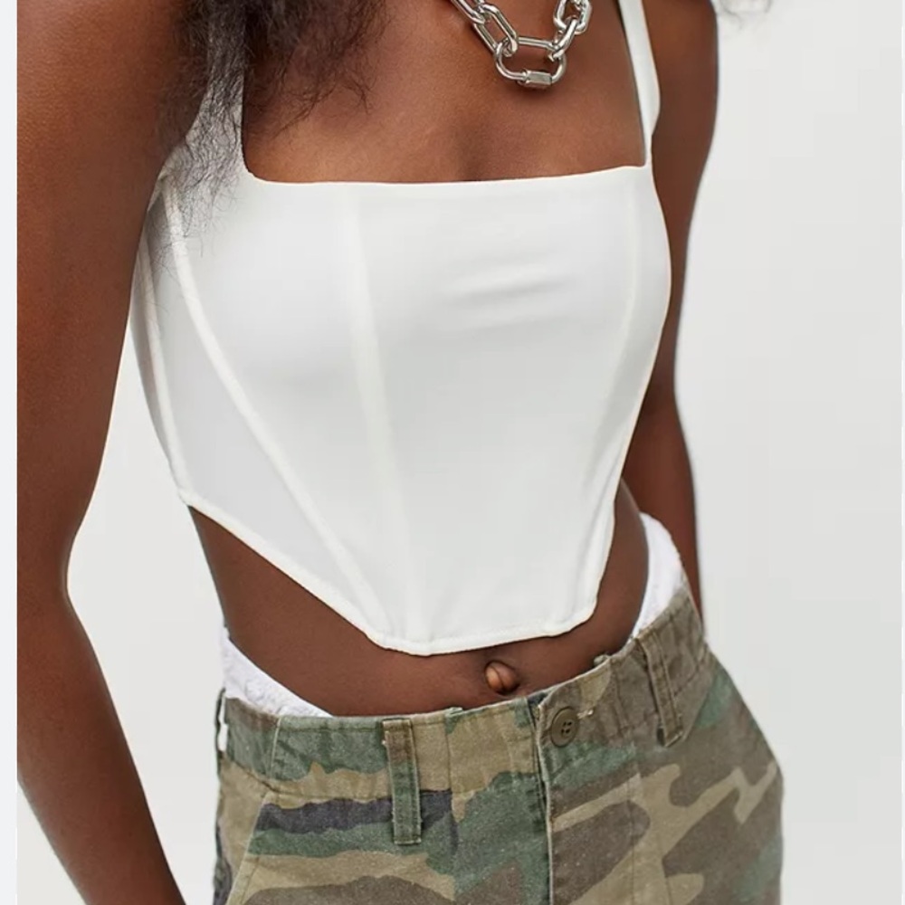 UO Out From Under ivory Corset Top